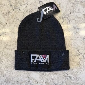 NWT FAM Stay Rooted grey beenie -cp